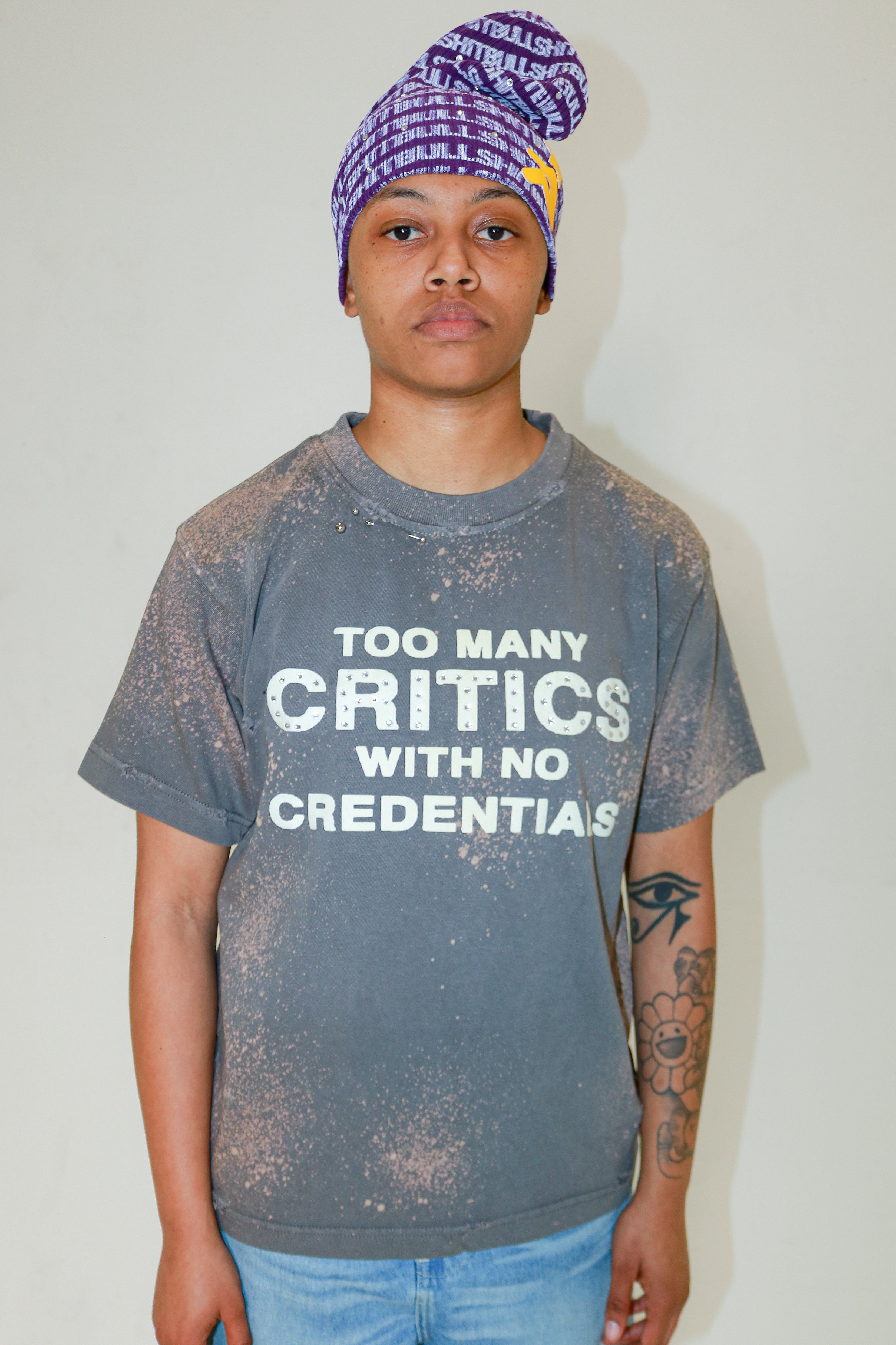 Grey Critics Rhinestone Tee