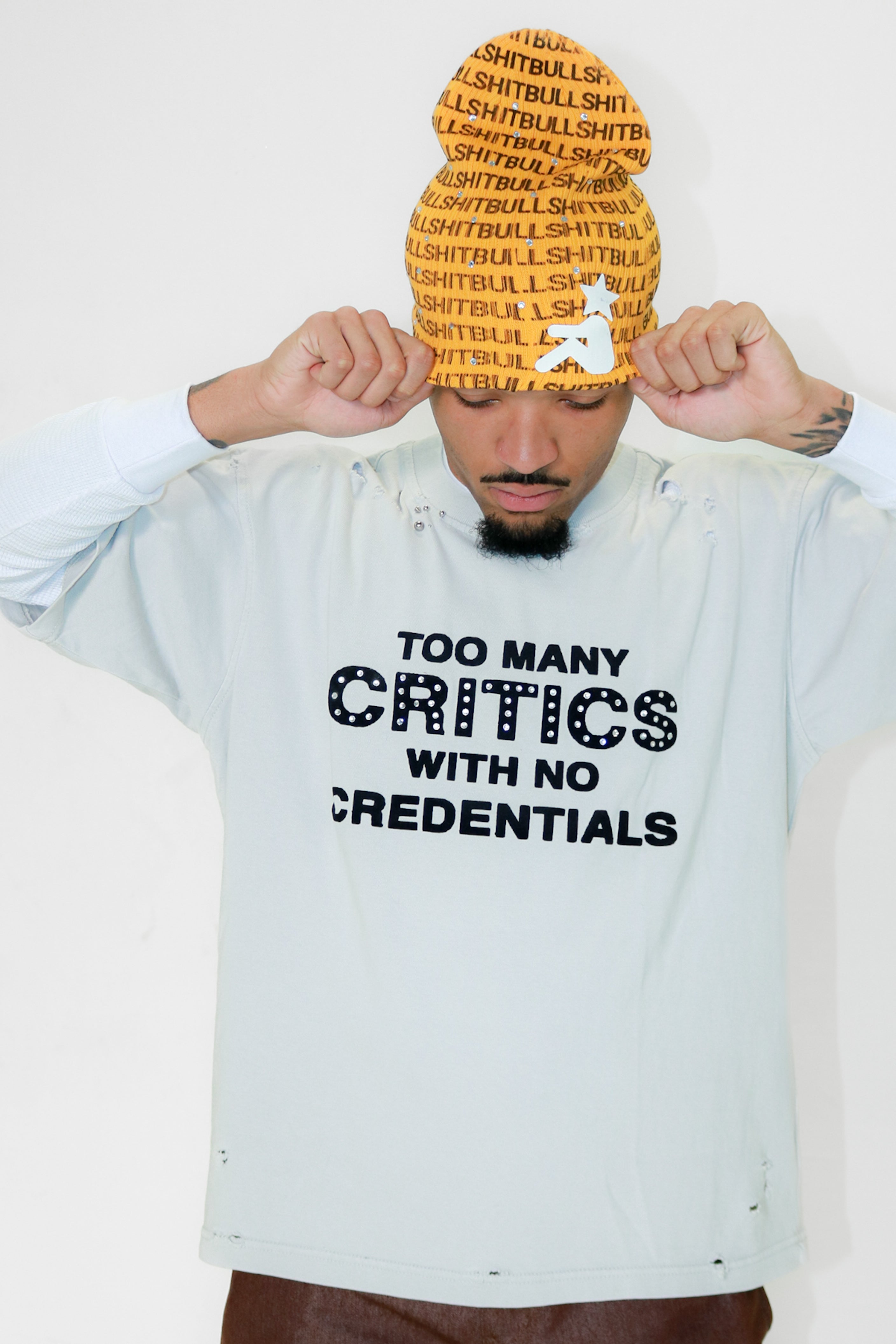 Yellow BS Rhinestone Beanie