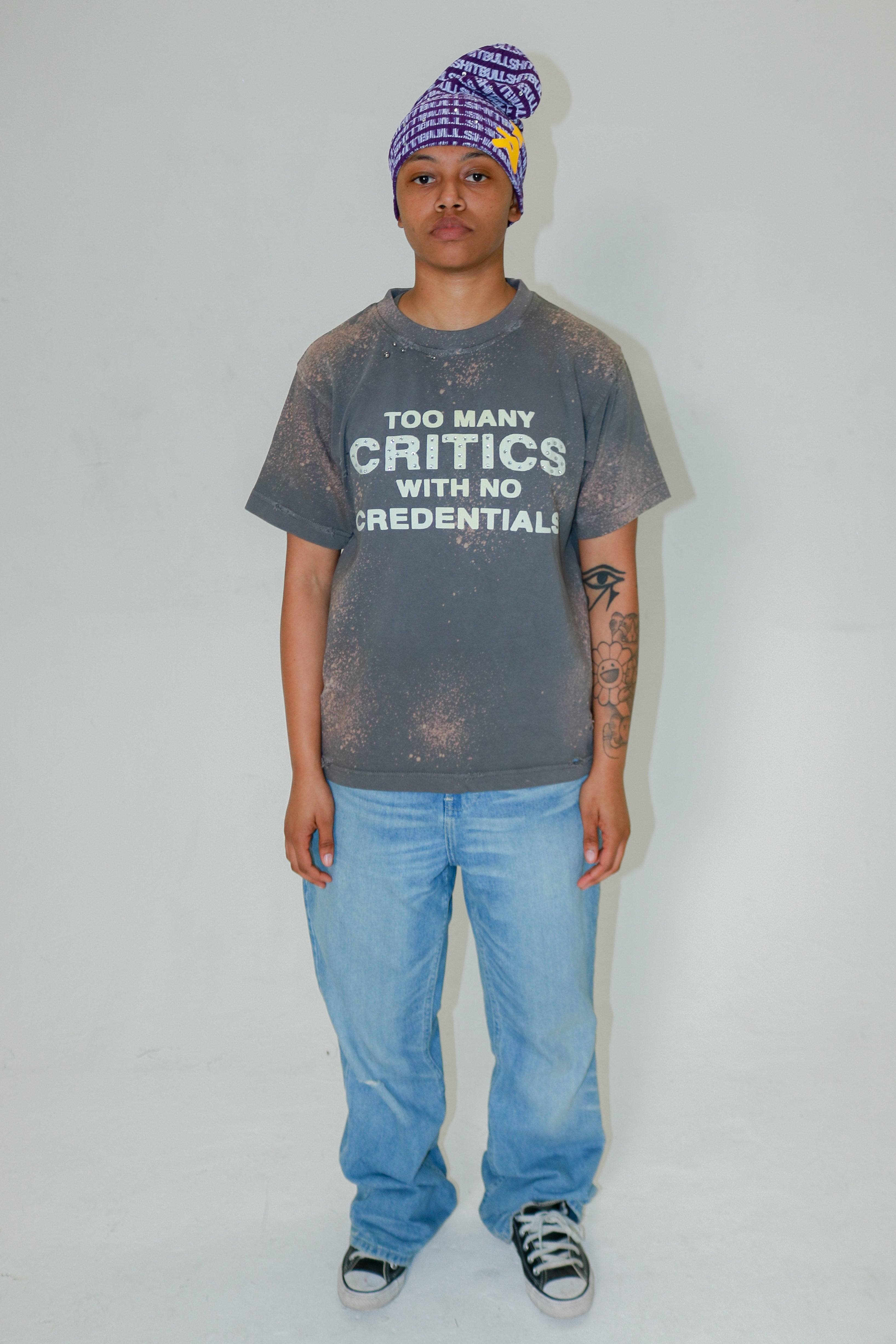 Grey Critics Rhinestone Tee