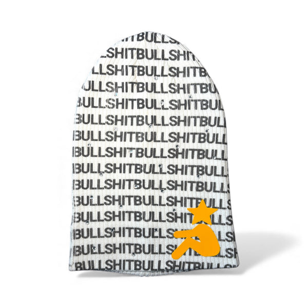 WHITE BULLSH*T BEANIE